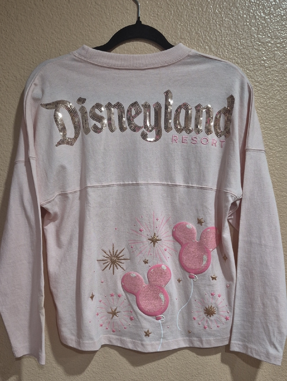 Disneyland 2024 Disney  Pink Sequins Mickey Balloon Spirit Jersey Girl Zise 14
